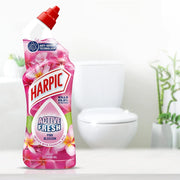 Harpic Active Fresh Pink Blossom Toilet Cleaning Gel 750ml used for toilet bowl cleaning