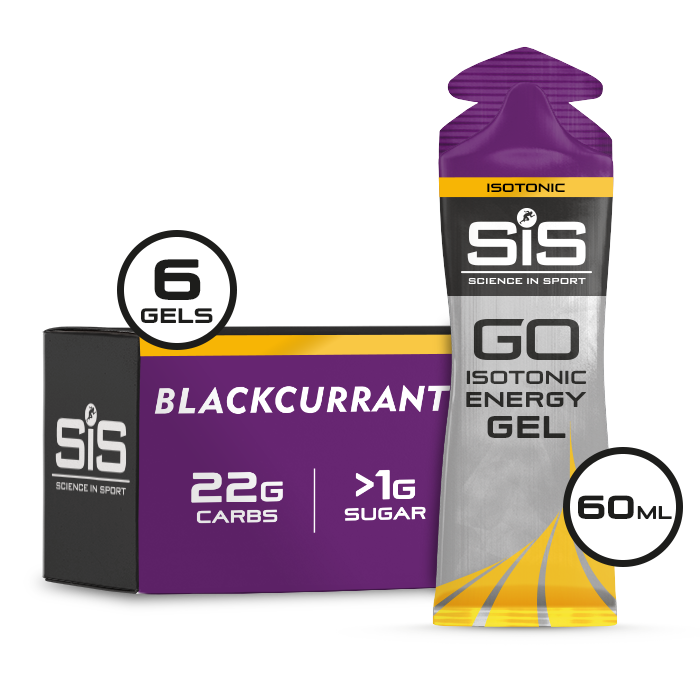 SIS Science in Sport GO Isotonic Energy Gel, Blackcurrant - 6 x 60ml box.