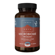 Terranova Microbiome Woman, vegetarian probiotic supplement capsule packaging, no flavour, 100 capsules