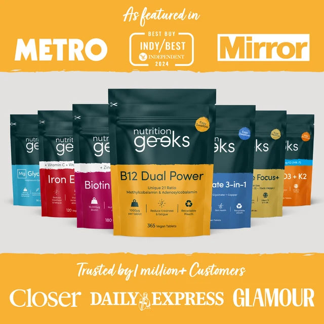 Nutrition Geeks B12 Dual Power 1000mcg 365 Vegan Tablets