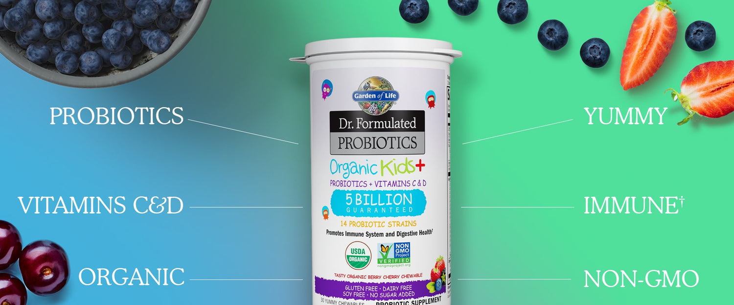 Garden of Life Kids Probiotic Organic Chewable - with Vitamin C & D